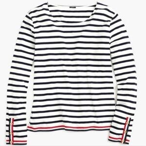 J.Crew Grosgrain Ribbon Striped Long Sleeve Top – Size XL